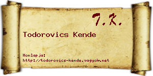 Todorovics Kende névjegykártya